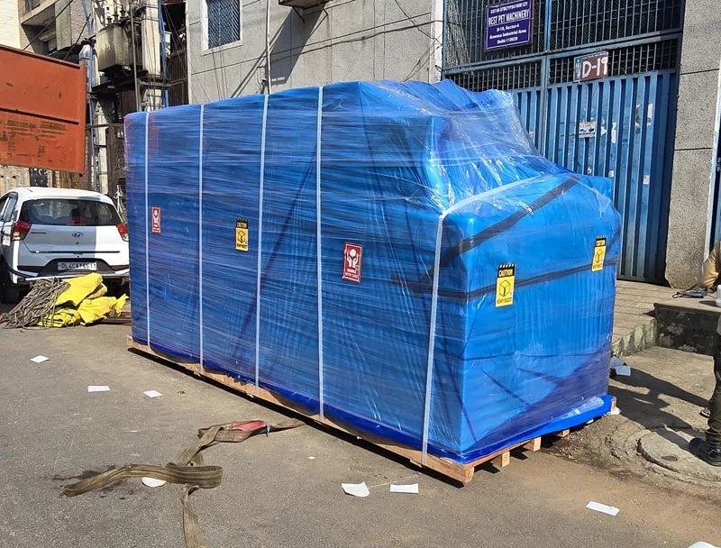 industrial equipment securely packed for transport