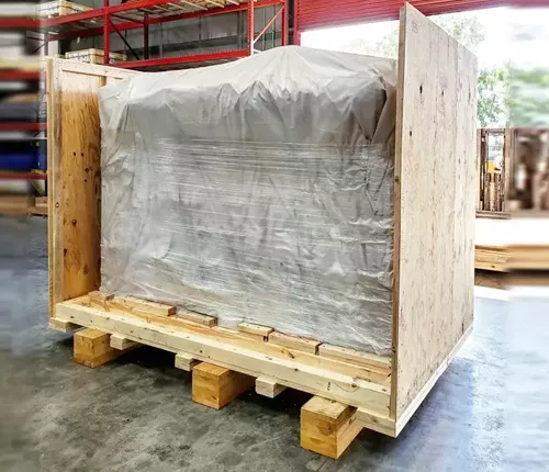 wooden crate for heavy industrial machinery